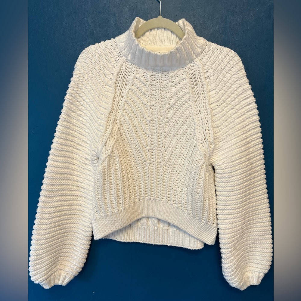 Free People Sweetheart Balloon Sleeve Sweater